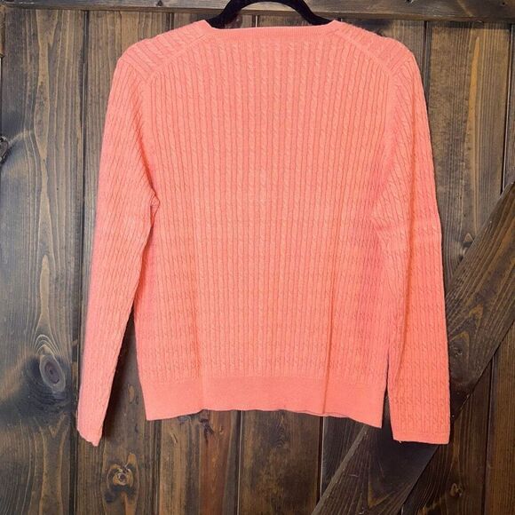 Brooks Brothers 346 Cable Knit Silk Cashmere VNeck Pullover Sweater - Picture 2 of 3